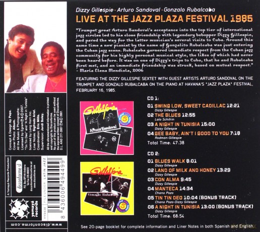 Dizzy Gillespie, Arturo Sandoval, Gonzalo Rubalcaba: Live At The Jazz Plaza Festival '85 [2CD]