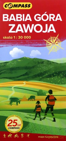 Mapa turystyczna Babia Góra, Zawoja 1:30 000