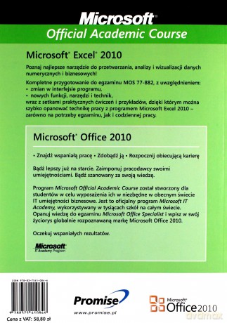 Microsoft Office Excel 2010: Egzamin 77-882 [KSIĄŻKA]