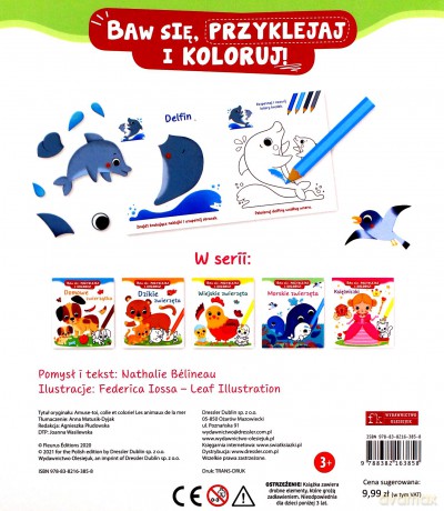 Morskie zwierzęta. Baw się, przyklejaj i koloruj! - Federica Iossa, Nathalie Belineau [KSIĄŻKA]