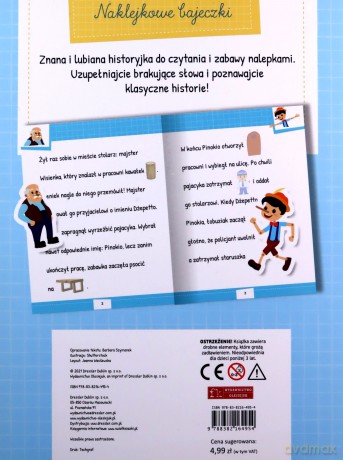 Naklejkowe bajeczki. Pinokio [KSIĄŻKA]