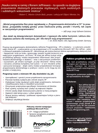 Programowanie ekstremalne w C# - Ron Jeffries [KSIĄŻKA]