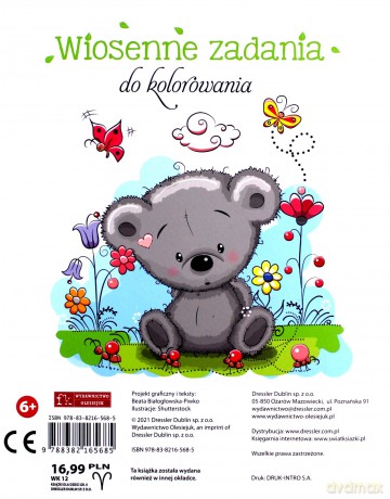 Wiosenne zadania do kolorowania [KSIĄŻKA]