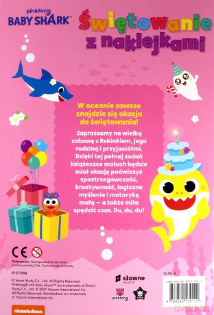 Baby Shark. Świętowanie z naklejkami - Smart Study [KSIĄŻKA]