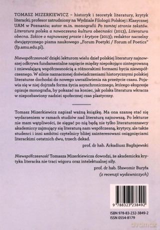 Niewspółczesność Doświadczenie temporalne w polskiej literaturze najnowsze - Tomasz Mizerkiewicz [KSIĄŻKA]