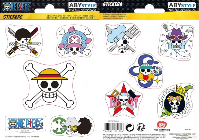 One Piece - Stickers - 16x11 cm/ 2 Sheets - Straw Hat Skulls