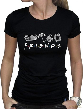 Friends - T-shirt Central Perk Woman Ss Black - Basic