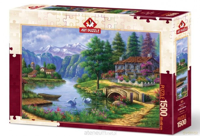 ARTPUZZLE 1500 el. Chatka nad jeziorem w górach [PUZZLE]