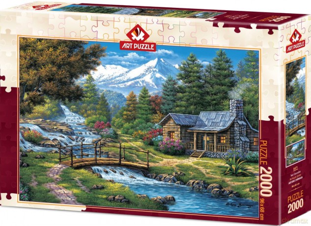 ARTPUZZLE 2000 el. Chatka nad rzeką w górach [PUZZLE]
