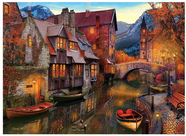 ARTPUZZLE 2000 el. Kanał pełen łódek [PUZZLE]