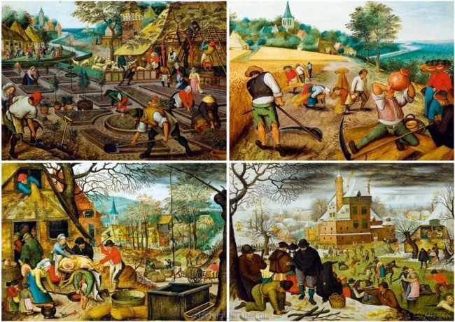 BLUEBIRD PUZZLE 1000 el. Cztery pory roku, Brueghel [PUZZLE]