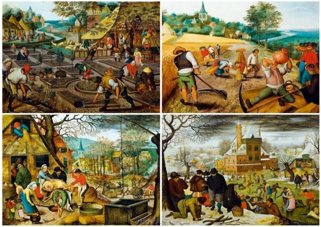 BLUEBIRD PUZZLE 1000 el. Cztery pory roku, Brueghel [PUZZLE]