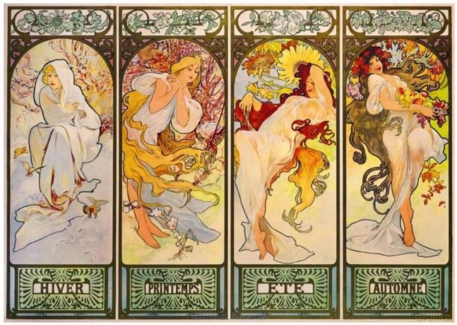 BLUEBIRD PUZZLE 1000 el. Cztery sezony, Alfons Mucha, 1900 [PUZZLE]