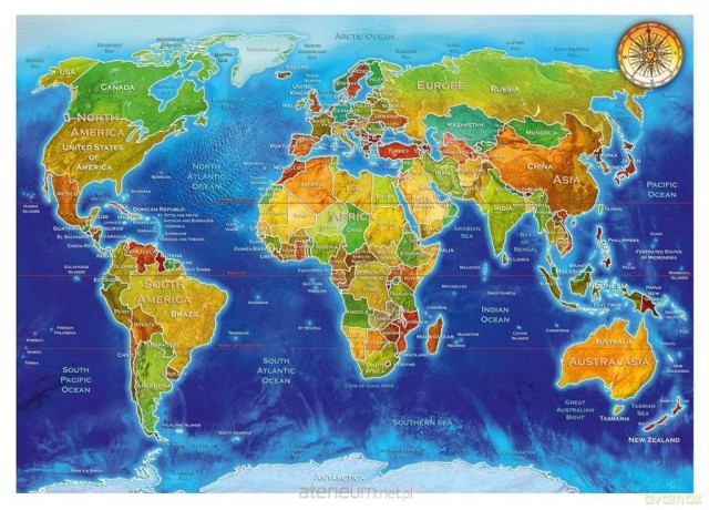 BLUEBIRD PUZZLE 1000 el. Geopolityczna mapa świata [PUZZLE]