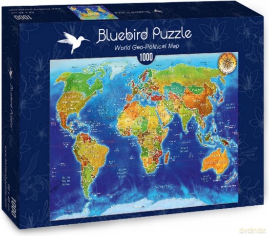 BLUEBIRD PUZZLE 1000 el. Geopolityczna mapa świata [PUZZLE]