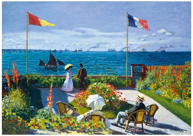 BLUEBIRD PUZZLE 1000 el. Na tarasie, Claude Monet,1867 [PUZZLE]