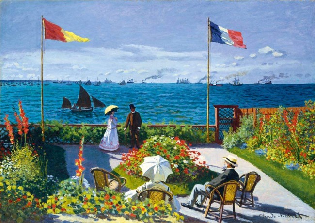 BLUEBIRD PUZZLE 1000 el. Na tarasie, Claude Monet,1867 [PUZZLE]