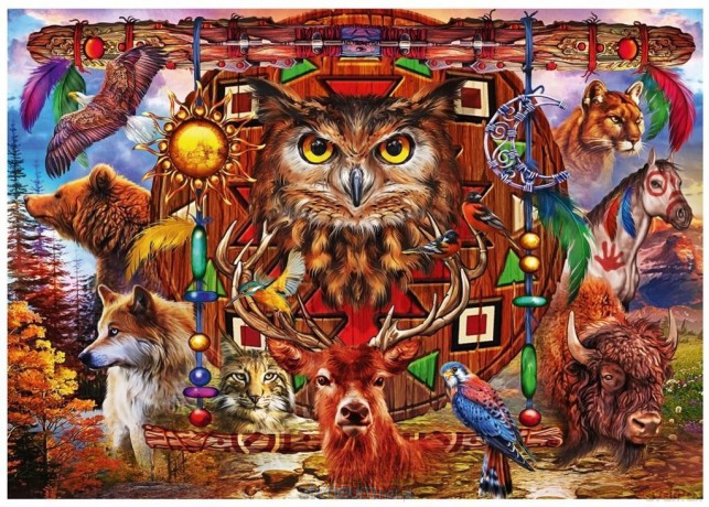 BLUEBIRD PUZZLE 1000 el. Totem pełen zwierząt Ciro Marchetti [PUZZLE]