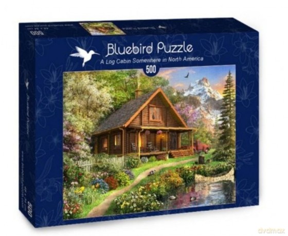 BLUEBIRD PUZZLE 500 el. Chata z bali gdzieś w Ameryce Północnej [PUZZLE]
