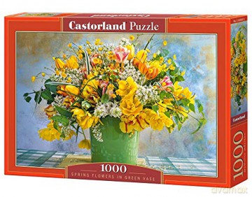 CASTORLAND 1000 el. Spring Flowers in Green Vase [PUZZLE]