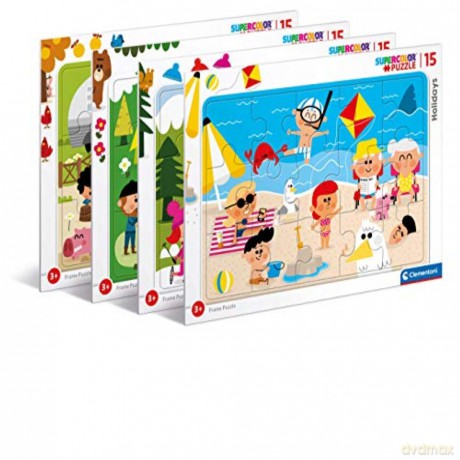 CLEMENTONI Puzzle ramkowe 15 Super kolor Holidays [PUZZLE]