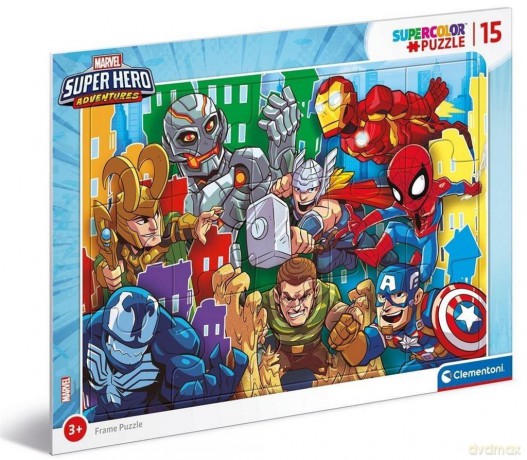 CLEMENTONI Puzzle ramkowe 15 Super Kolor Superhero [PUZZLE]