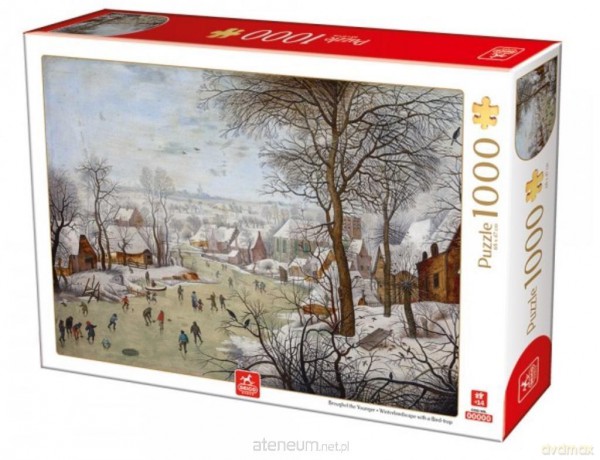DEICO 1000 el. Zimowy krajobraz z wioską w tle [PUZZLE]