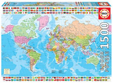 EDUCA 1500 el. Mapa polityczna świata [PUZZLE]