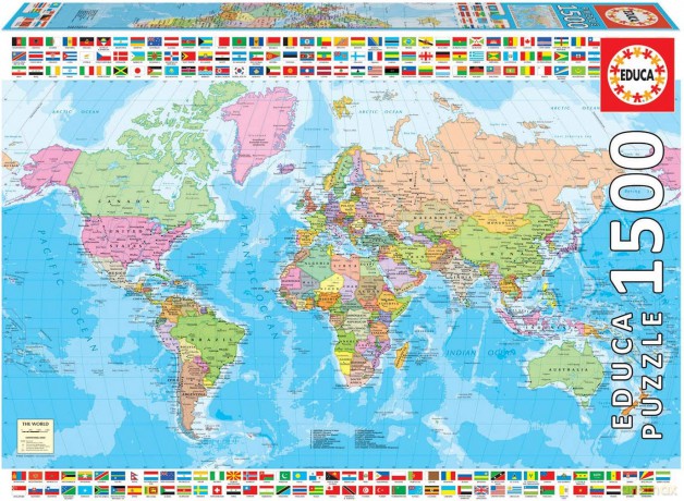 EDUCA 1500 el. Mapa polityczna świata [PUZZLE]