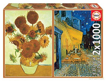 EDUCA 2x1000 el. Słonecznik/Taras kawiarni w nocy [PUZZLE]