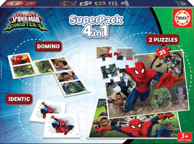 EDUCA 2x25 el. Spider-Man (Super zestaw 4w1) [PUZZLE]
