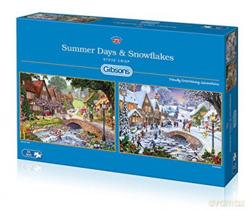 GIBSONS 2x500 el. Letnie dni/Płatki śniegu [PUZZLE]