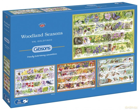 GIBSONS 4x500 el. Leśny alfabet na cztery pory roku [PUZZLE]