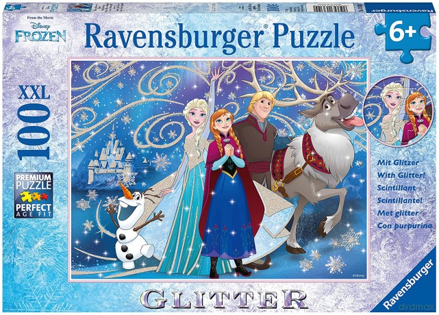 RAVENSBURGER 100 el. Kraina Lodu Błyszczący śnieg XXL brokat [PUZZLE]