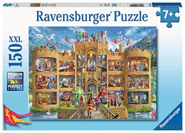 RAVENSBURGER 150 el. Widok na zamek rycerski XXL [PUZZLE]
