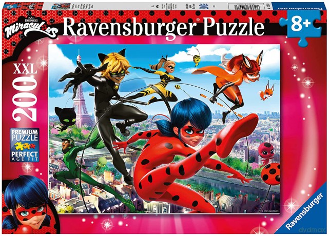 RAVENSBURGER 200 el. Miraculum. Biedronka i Czarny Kot XXL [PUZZLE]