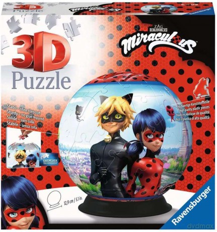 RAVENSBURGER Puzzle 3D 72 Kula: Miraculous [PUZZLE]