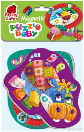 ROTER KAFER Miękkie magnetyczne puzzle Lew i Hipopotam [PUZZLE]