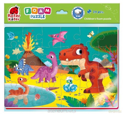 ROTER KAFER Piankowe puzzle A4. Zabawne obrazki. Dinozaury [PUZZLE]