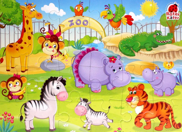 ROTER KAFER Piankowe puzzle A4. Zabawne obrazki. ZOO [PUZZLE]