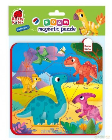 ROTER KAFER Piankowe puzzle magnetyczne. Dinozaury [PUZZLE]