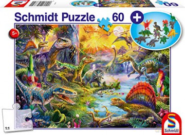 SCHLEICH 60 el. Dinozaury + zestaw figurek [PUZZLE]