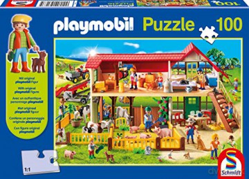 SCHMIDT 100 el. Playmobil Farma + figurka [PUZZLE]
