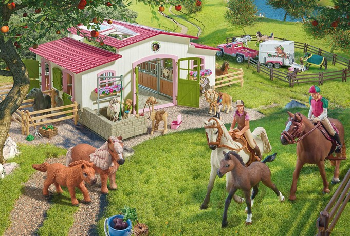 SCHMIDT 100 el. Schleich Przejażdżka konno + 2 figurki [PUZZLE]