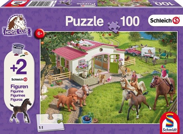 SCHMIDT 100 el. Schleich Przejażdżka konno + 2 figurki [PUZZLE]