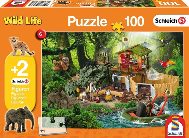 SCHMIDT 100 el. Schleich Stacja badawcza + 2 figurki [PUZZLE]