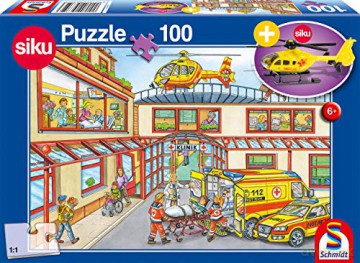 SCHMIDT 100 el. Siku Helikopter pogotowie + zabawka [PUZZLE]