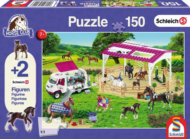SCHMIDT 150 el. Schleich Wybieg dla koni + 2 figurki [PUZZLE]