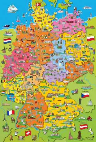 SCHMIDT 200 el. Ilustrowana mapa Niemiec [PUZZLE]
