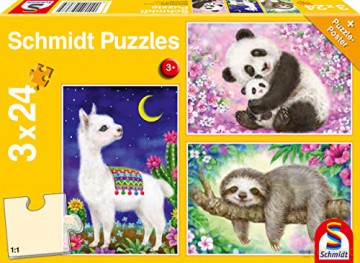 SCHMIDT 3x24 el. Panda, leniwiec, lama [PUZZLE]